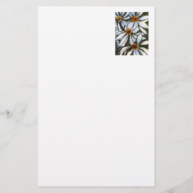 vild Daisys Blommigt Stationery Brevpapper (Framsida)