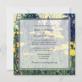 vild dandelion-blommor vår bröllop inbjudningar