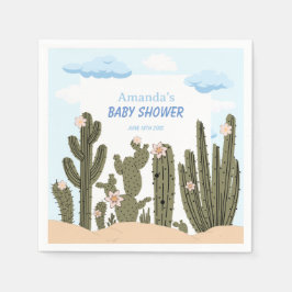Vild Desert med Cactus Cute Baby Shower Välkommen Pappersservett