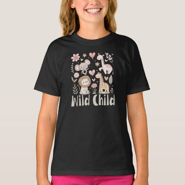 Vild Djur Barn T Shirt (Framsida)