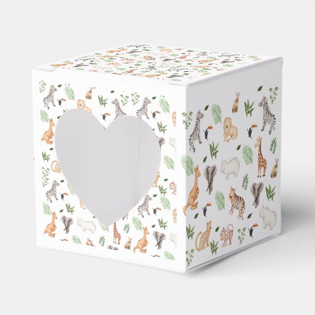 vild djur med jungle Träd mönster Presentaskar (Framsidan Sidan)