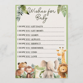 Vild Djuren Baby Önskemål Game Rådkort