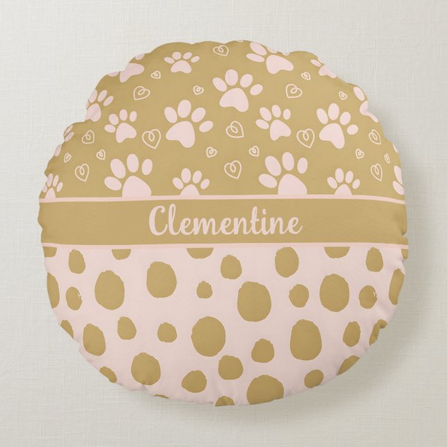 Vild Djurhud Rund Kudde (Framsidan)