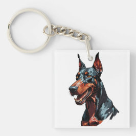 Vild Doberman Porträtt Aggressiv Hund present