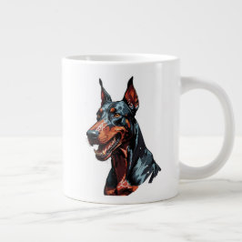 Vild Doberman Porträtt Aggressiv Hund present Jumbo Mugg