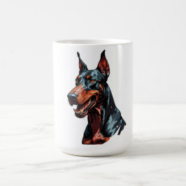 Vild Doberman Porträtt Aggressiv Hund present Kaffemugg