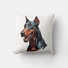 Vild Doberman Porträtt Aggressiv Hund present Kudde