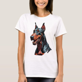 Vild Doberman Porträtt Aggressiv Hund present T Shirt