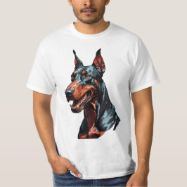 Vild Doberman Porträtt Aggressiv Hund present T Shirt