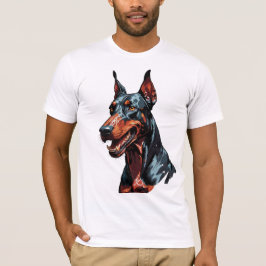 Vild Doberman Porträtt Aggressiv Hund present T Shirt