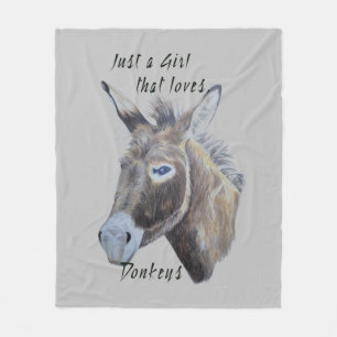 Vild Donkey Art Bara en flicka som Kärlek Donkey Fleecefilt