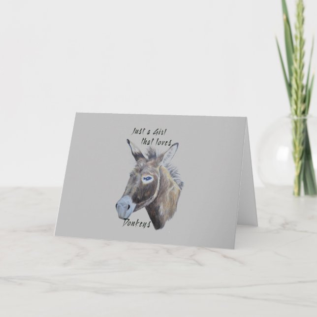 Vild Donkey Art Bara en flicka som Kärlek Donkey Kort (Framsida)