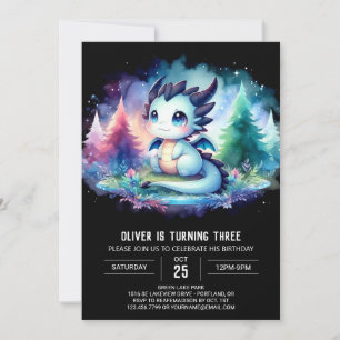 Vild Dragon Birthday Inbjudningar