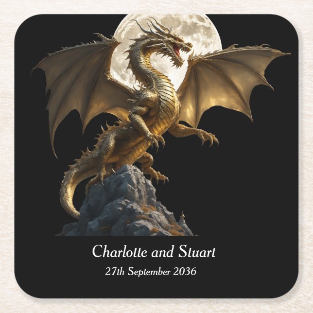 Vild drakes uppror underlägg papper kvadrat (Framsidan)