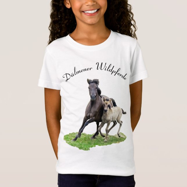 Vild Dulmen Horse Cute Foal - Dülmener Wildpferde T Shirt (Framsida)