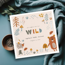 Vild Dusky Woodland Animals Baby Shower Pappersservett