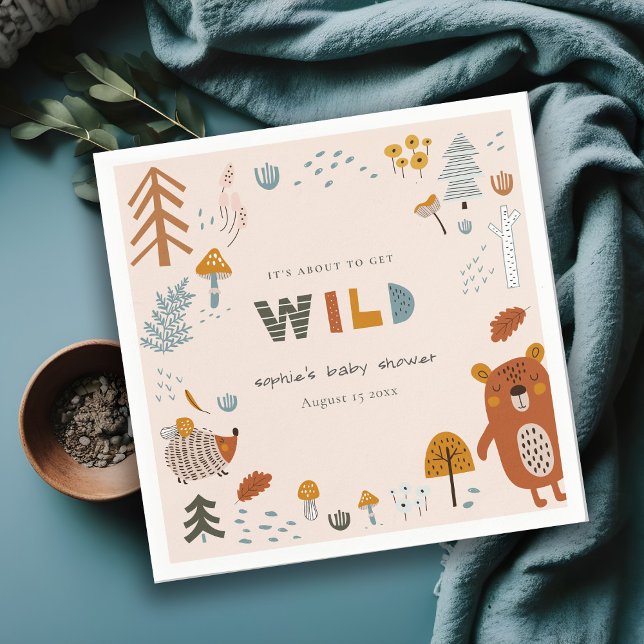 Vild Dusky  Woodland Animals Baby Shower Pappersservett (Skapare uppladdad)