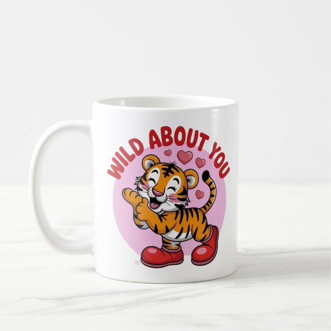Vild efter dig Rolig tiger kyss Puns Kaffemugg (Vänster)