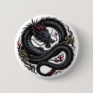 Vild Eld-drake Rund Knapp 🐉🔥 FantasyButton
