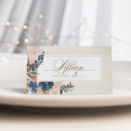 Vild Elegance |  flottan och Guld Bröllop Placeringskort