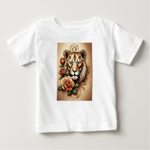 Vild Elegance: Lioness & Ro Tattoo-Inspired T-Sh T Shirt