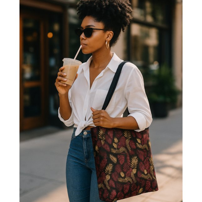 Vild Elegance Monogram Burgundy & Guld Tygkasse (Skapare uppladdad)