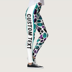 Vild Elegance Teal, Lila and Black Animal Print Leggings