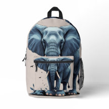Vild Elephant Backpack, Animal Print School Travel