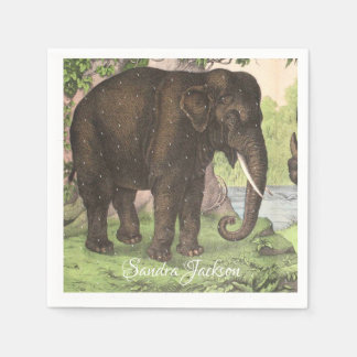 Vild Elephant Print Gender neutral Baby Shower Pappersservett