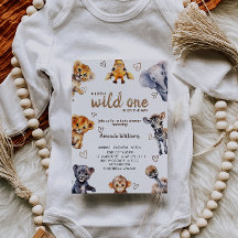 Vild en animals modern enkel baby pojke shower