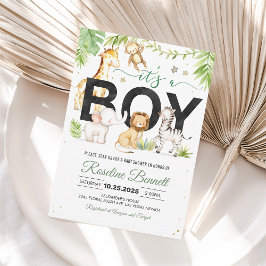 Vild en baby shower-inbjudan för pojke Safari Inbjudningar