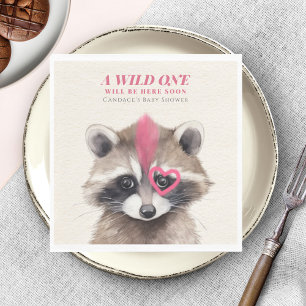 Vild en barnstödsprogram för mohawk Raccoon Pappersservett