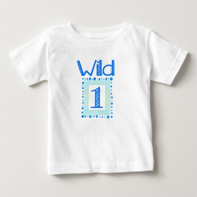 Vild En blå Grönt första födelseresurser T Shirt (Framsida)
