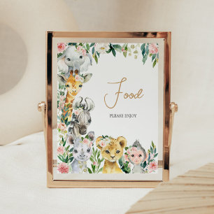 Vild En Blommigt Safari Baby Shower Food Poster