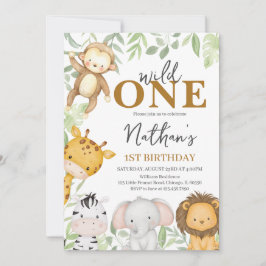 Vild en Boy Birthday Inbjudningar