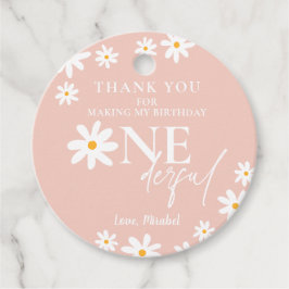 Vild En Daisy för  Rosa vid första födelsedag Boho Gåvor Etiketter