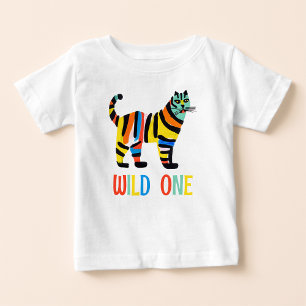 Vild en dålig färgad tiger födelsedag för färgämne t shirt