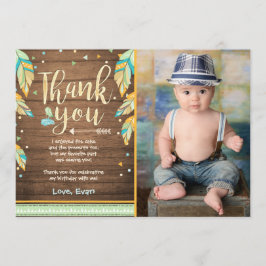 Vild En födelsedag Tack för att du kort Blå grönt-