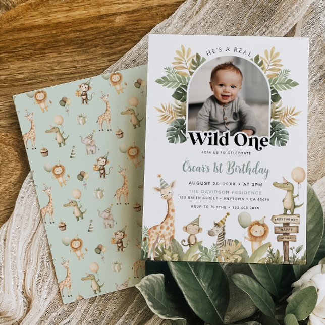 Vild En födelsedagars inbjudan Boy Safari Animals  (Skapare uppladdad)