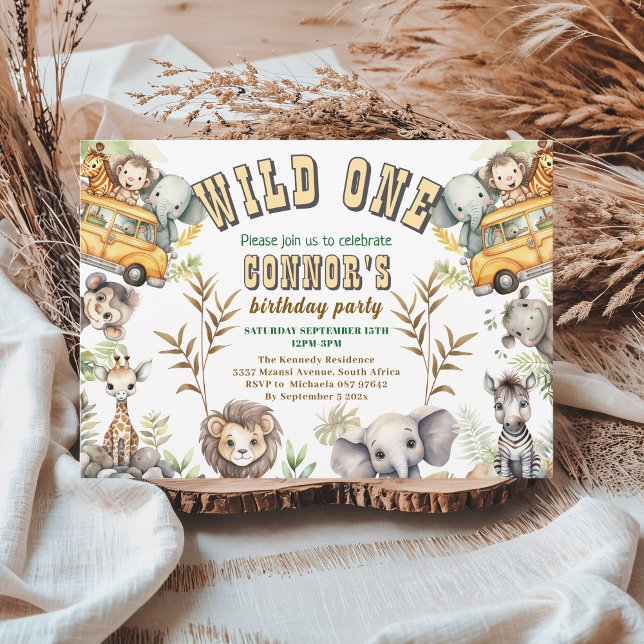 Vild en födelsedagsfest i djungeln inbjudan (Skapare uppladdad)