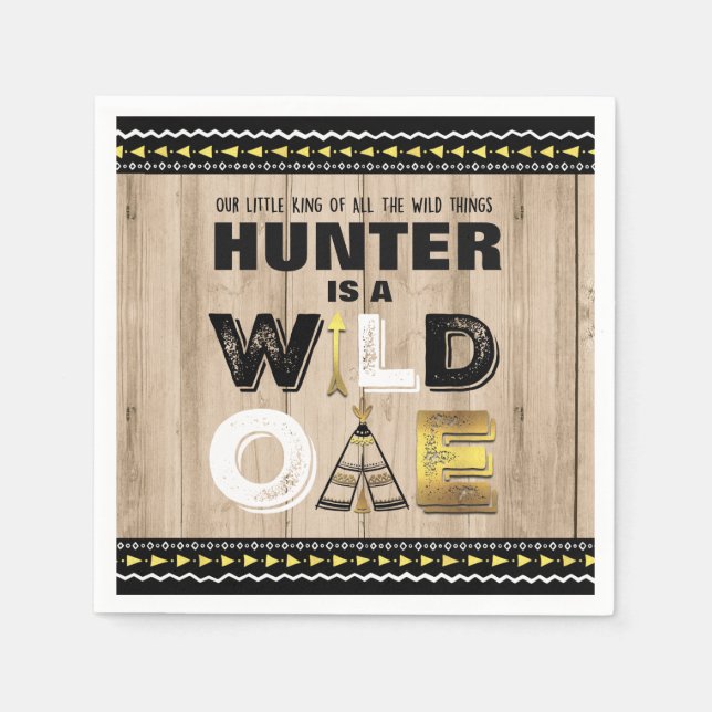 Vild En Födelsedagsfest Napkin Kung i Vilden Pappersservett (Framsidan)