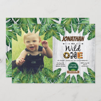 Vild en födelsedagsfests fotoinbjudan inbjudningar