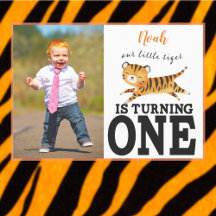 Vild en födelsedagsinbjudan för djungel tiger 1 år