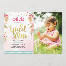 Vild En födelsedagsinbjudan Första födelsedag Inbjudningar