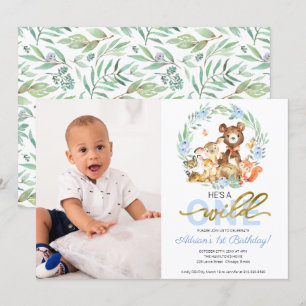 Vild en födelsedagsinbjudan med foto inbjudningar