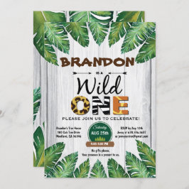 Vild En födelsedagsinbjudan. Pojkdjungeltema Inbjudningar