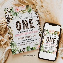 Vild En födelsedagsleopard Skriv ut Vilden Jungle Inbjudningar