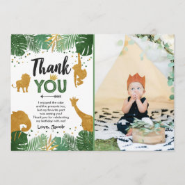 Vild en för djur för kort för Safarifödelsedagtack