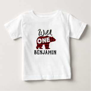 Vild en för T-tröja för Lumberjackflanellbjörn T Shirt