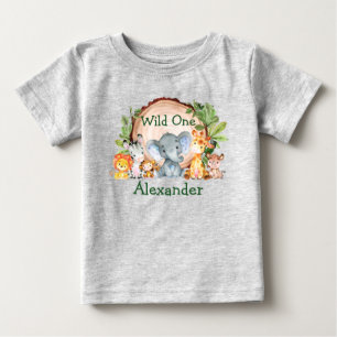 Vild En första födelsedag Safari Animals Greener T Shirt